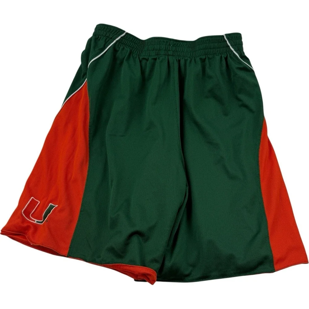 Nike Team Orange Green Reversible Mesh Shorts Miami Hurricanes Men's Size Medium